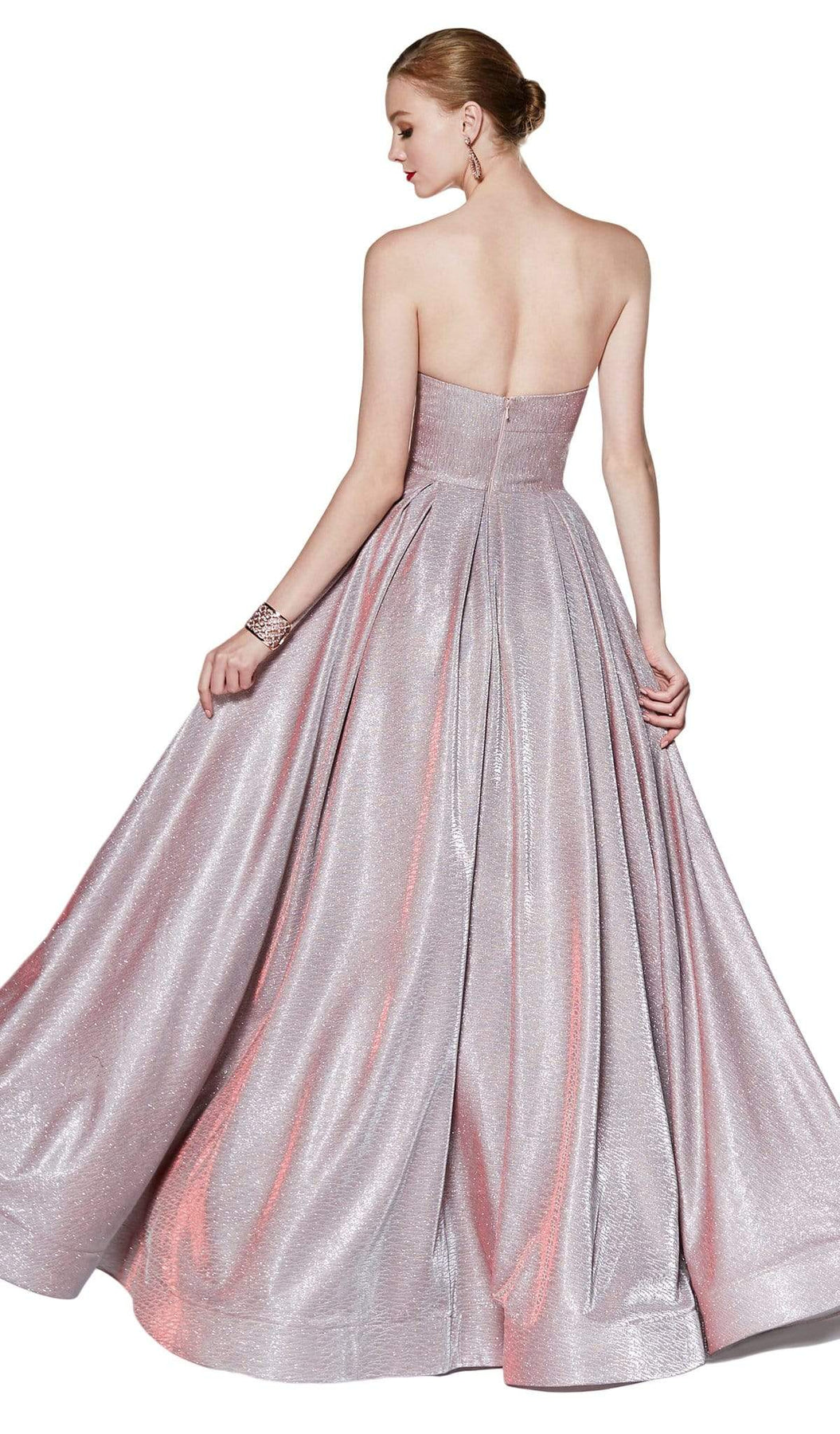 Cinderella Divine - CJ522 Glitter Sweetheart Ballgown With Slit Special Occasion Dress