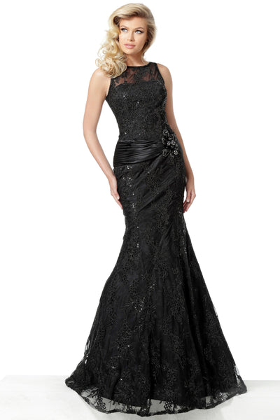 Jovani - 62831 Sequin Embroidered Trumpet Gown In Black