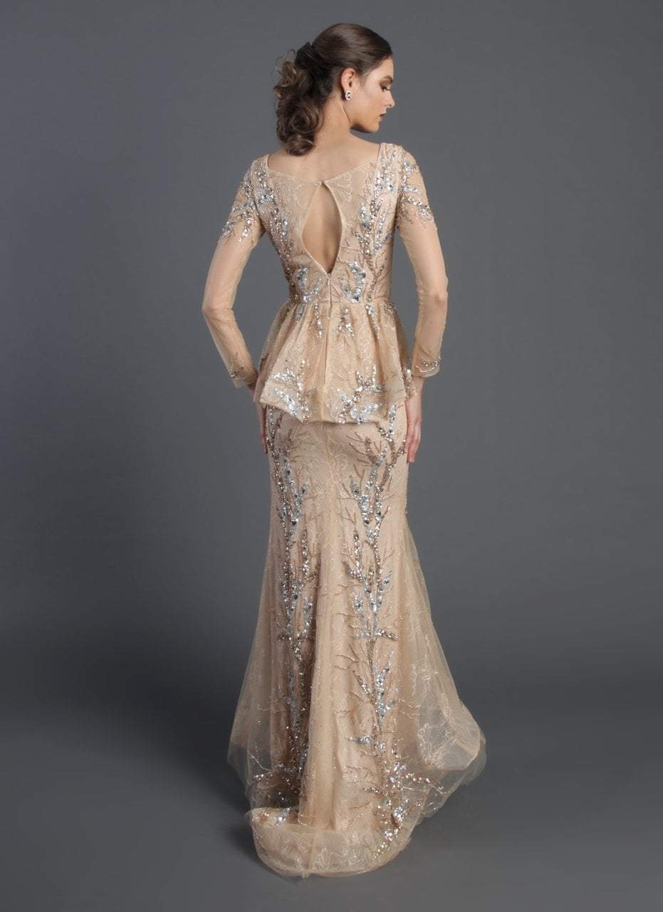 Embellished Lace Mermaid Gown M0018 in Gold