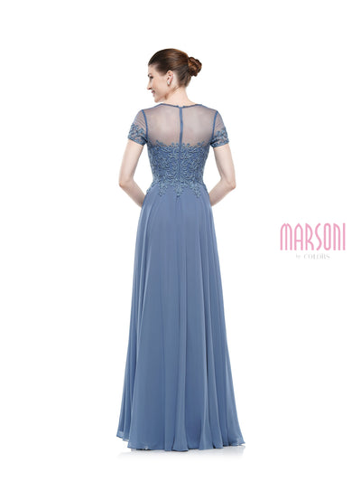 Marsoni by Colors - M271 Soutache Queen Anne A-Line Evening Dress