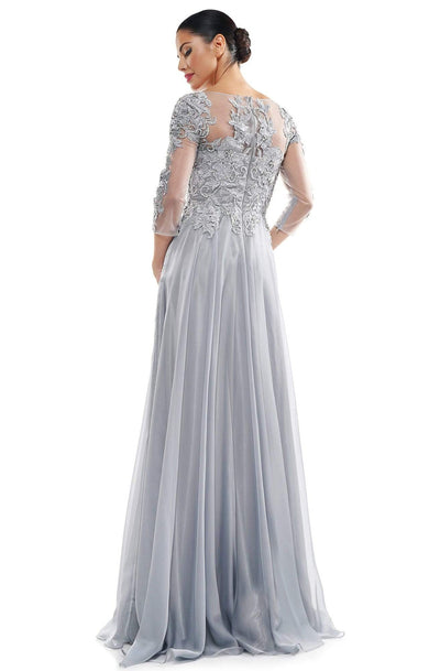 Marsoni by Colors - M281 Embroidered Scoop Neck Chiffon A-line Dress Mother of the Bride Dresses