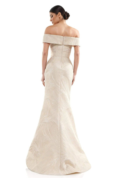 Marsoni by Colors - MV1031 Off-Shoulder Jacquard Trumpet Dress Evening Dresses