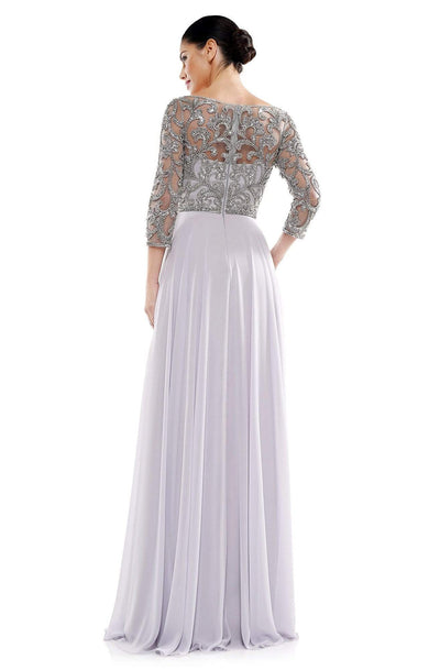 Marsoni by Colors - MV1042 Beaded Wide V-neck A-line Dress Mother of the Bride Dresses