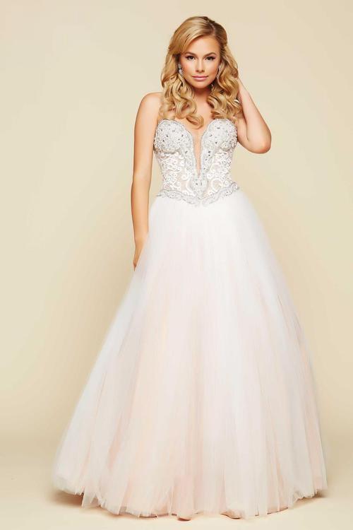 Mac Duggal - 65357HSC Bead-Crusted Plunging Sweetheart Ballgown