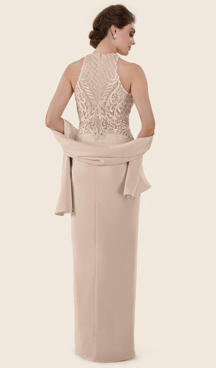 Rina Di Montella - RD2611 Beaded Lace Halter Sheath Dress Special Occasion Dress