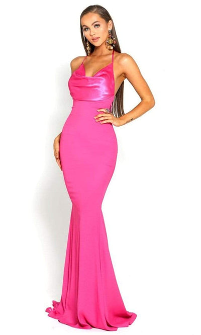 Portia and Scarlett - PS1911 Halter Cowl Neckline Mermaid Gown Prom Dresses