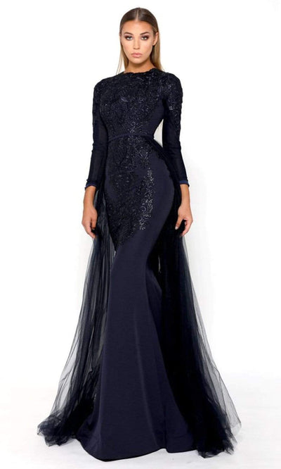 Portia and Scarlett - Laurent Glisten Lace Mermaid Gown with Overskirt Prom Dresses