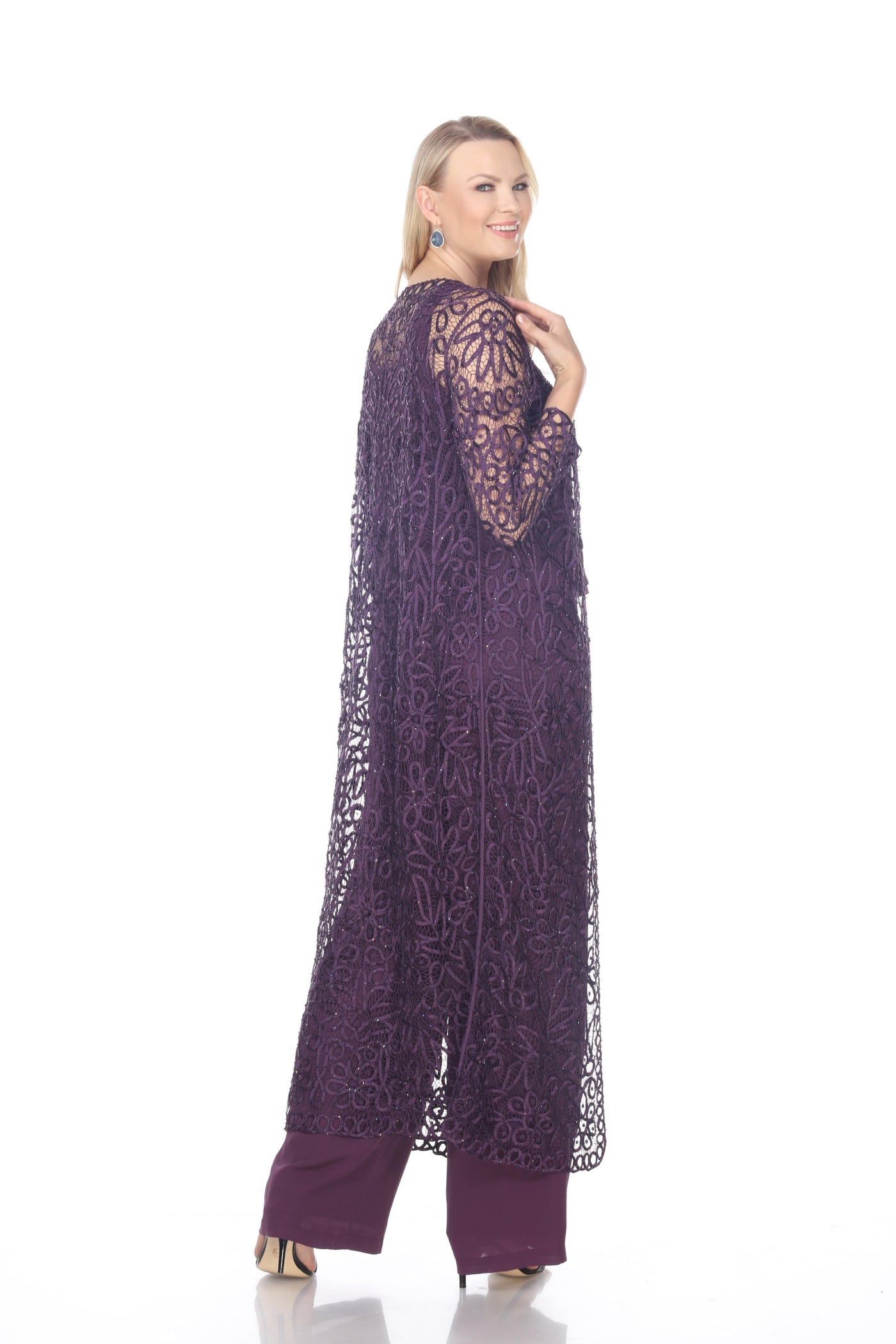 Soulmates - C126 Signature Beaded Handmade Crochet Lace Duster Mother of the Bride Dresses