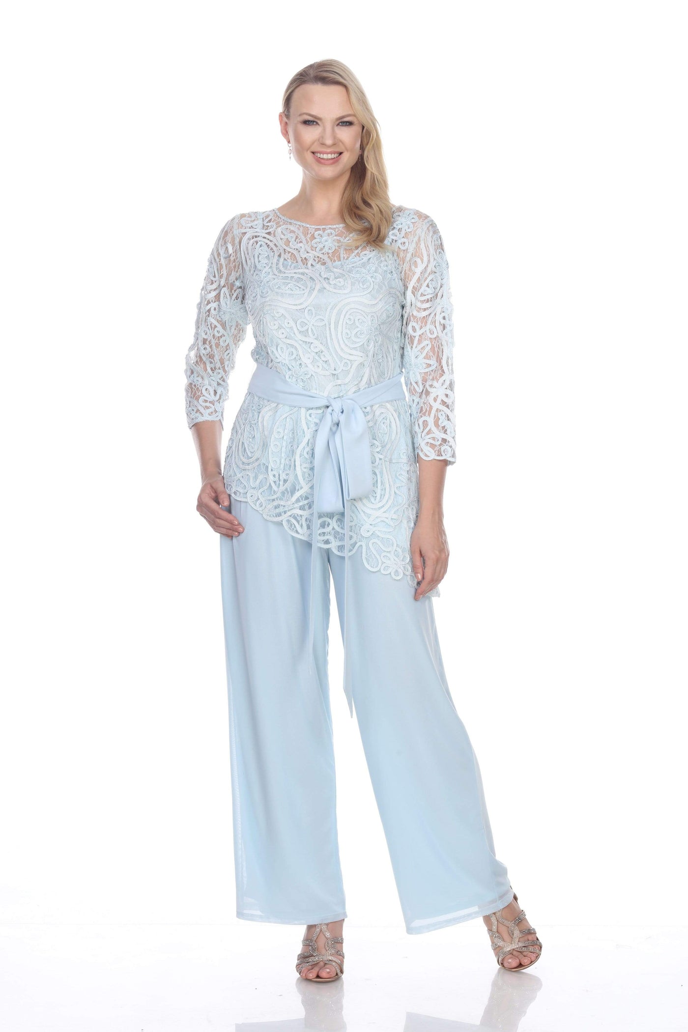 Soulmates - 1604 Soutache Asymmetrical Tunic Pants Set Mother of the Bride Dresses