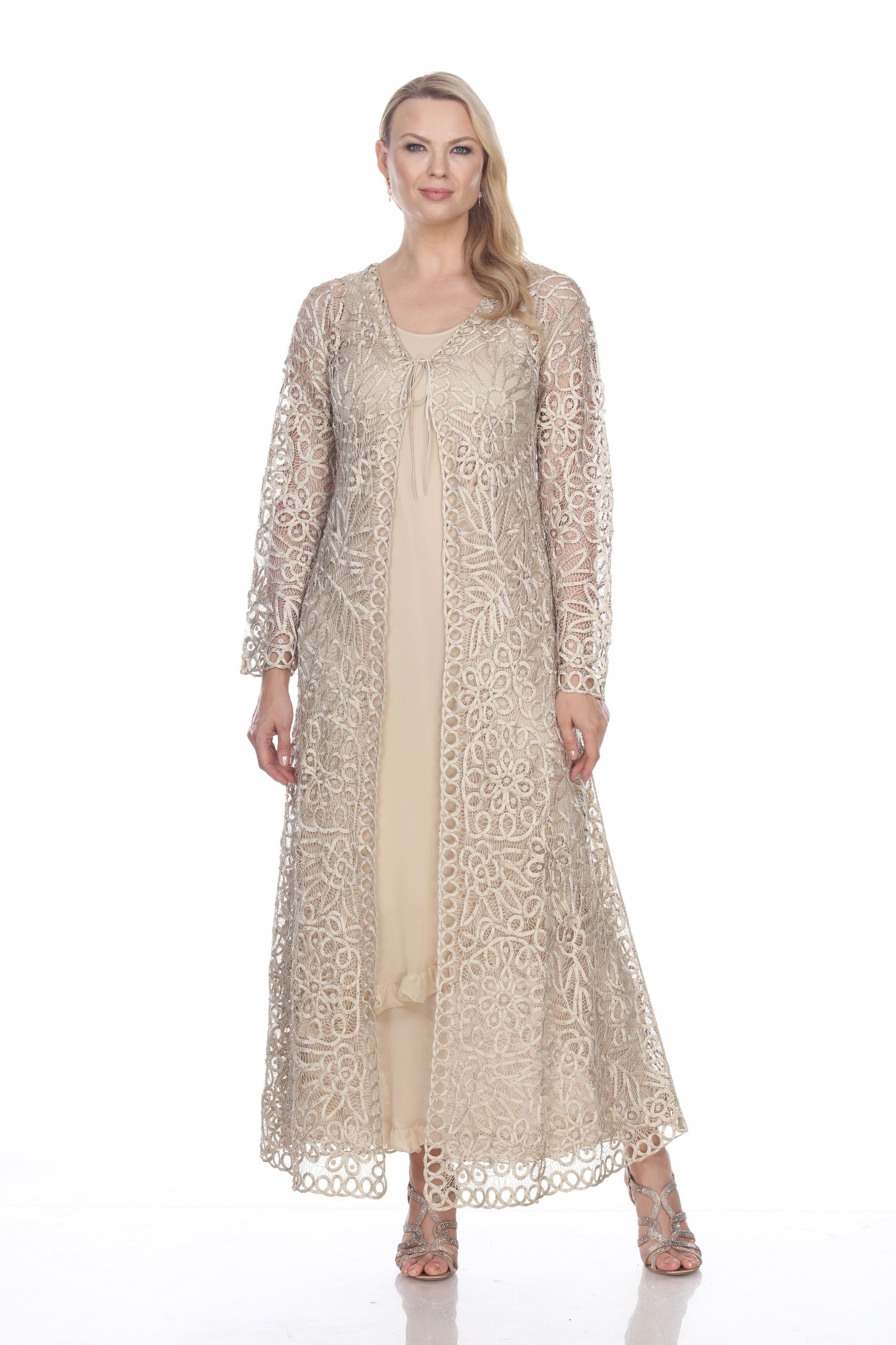 Soulmates - C126 Signature Beaded Handmade Crochet Lace Duster Mother of the Bride Dresses