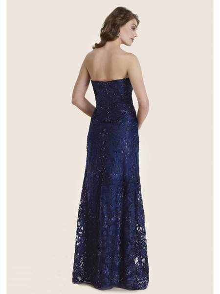 Rina di Montella - RD2624-1 Lace Embroidered Sweetheart A-line Gown Special Occasion Dress 18 / Navy