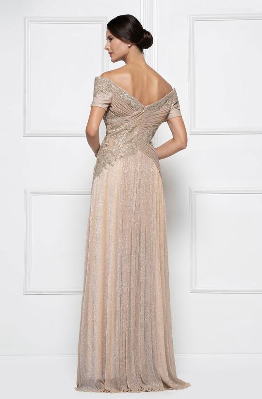 Rina Di Montella - RD2674SC Embroidered Off-Shoulder Long A-Line Gown