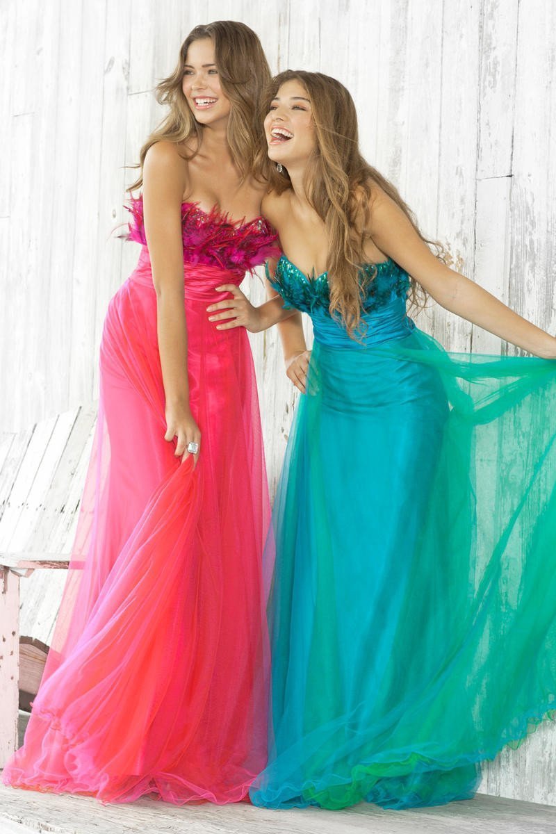 Blush - 5105 Feathered Sweetheart Chiffon A-Line Gown Special Occasion Dress