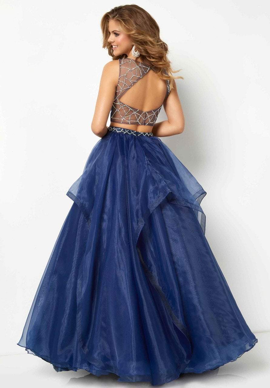 Studio 17 - 12683 Embellished Two Piece Organza A-line Dress In Blue