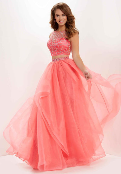 Studio 17 - 12683 Embellished Two Piece Organza A-line Dress In Pink