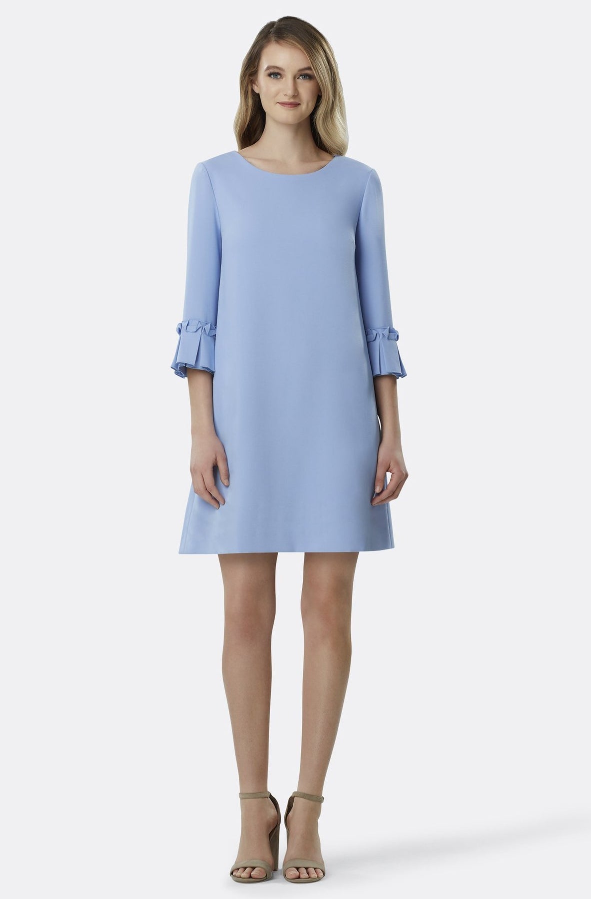 Tahari Asl - TLMU9WD682 Origami Detailed Scoop A-line Dress In Blue