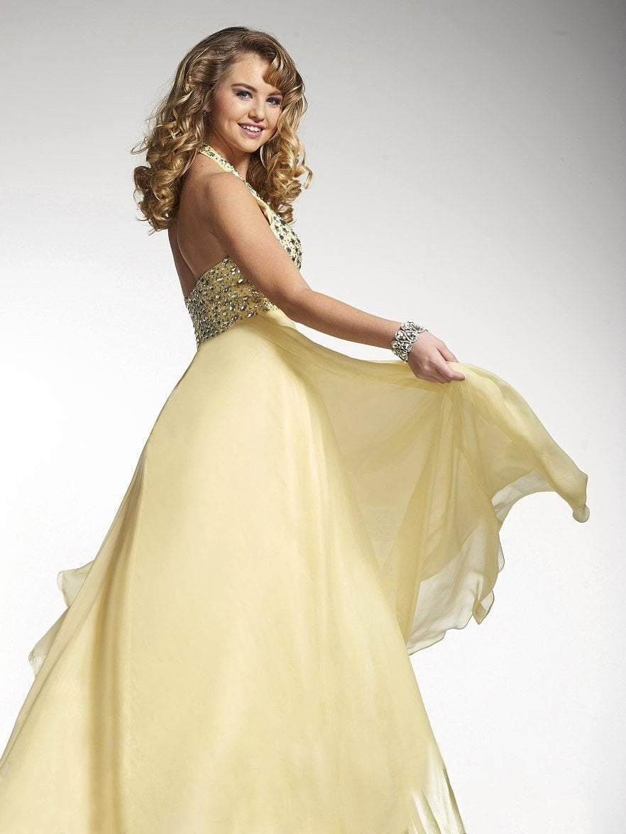 Tiffany Designs - 16026 Beaded Haltered Silky Chiffon Gown Special Occasion Dress