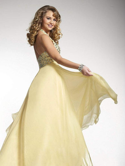 Tiffany Designs - 16026 Beaded Haltered Silky Chiffon Gown Special Occasion Dress