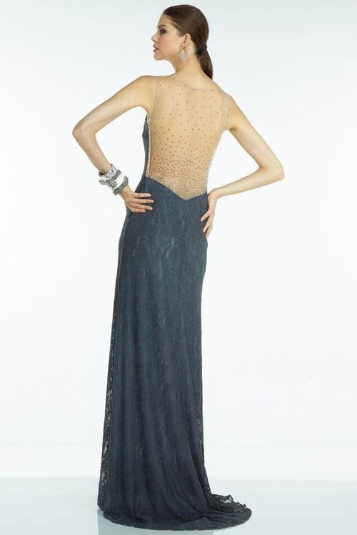 Alyce Paris B'Dazzle 35791 - Illusion Laced Long Fit Dress