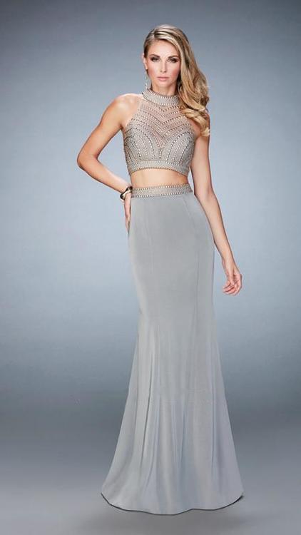 La Femme - Prom Dress 22518 in Platinum