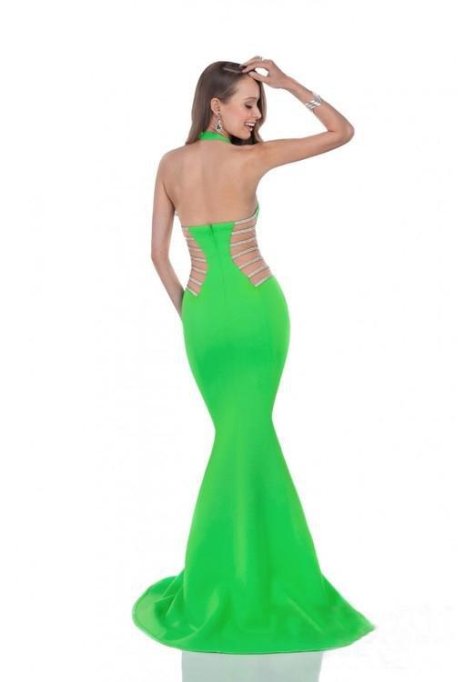 Terani Couture - 1611P0214A Cutout Detailed Mermaid Gown in Green