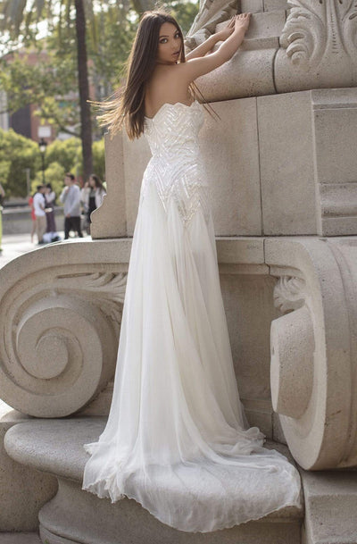 Tarik Ediz - 93845 Sequined V-neck A-line Dress Evening Dresses