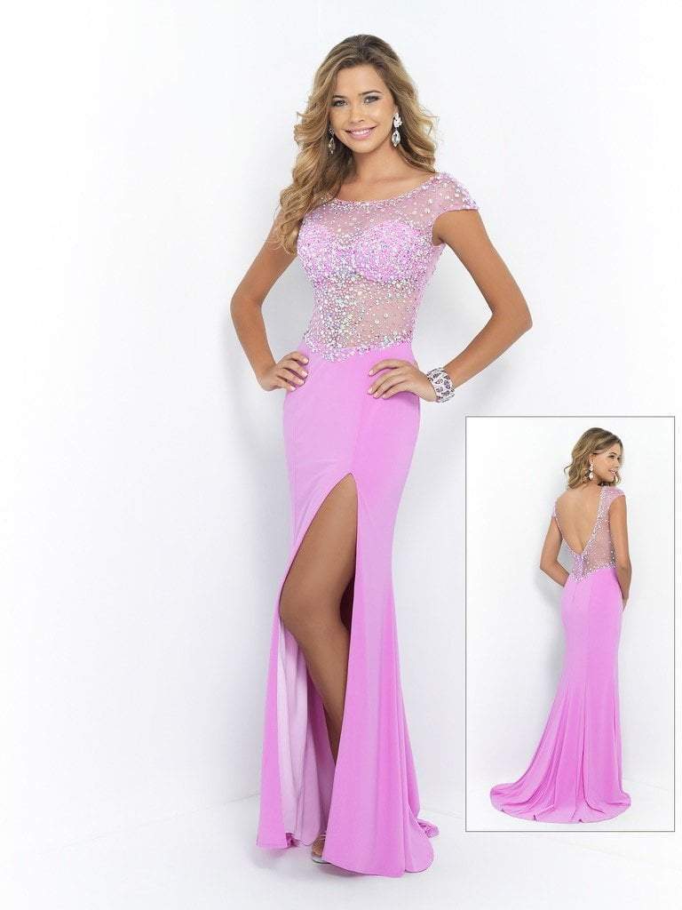 Blush by Alexia Designs - Beaded Illusion Fitted Evening Dress X229 Special Occasion Dress 0 / Lotus