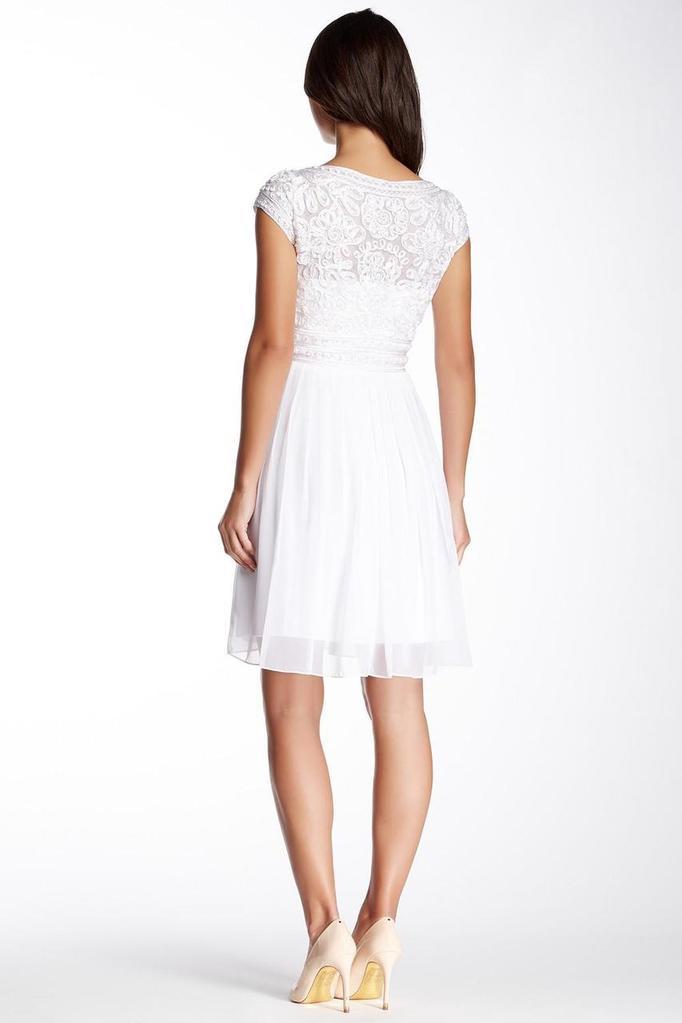 Adrianna Papell - 41893570 Scoop Short Dress - 1 pc Ivory In Size 6 Available CCSALE 6 / Ivory