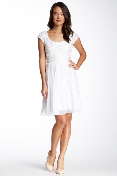 Adrianna Papell - 41893570 Scoop Short Dress - 1 pc Ivory In Size 6 Available CCSALE 6 / Ivory
