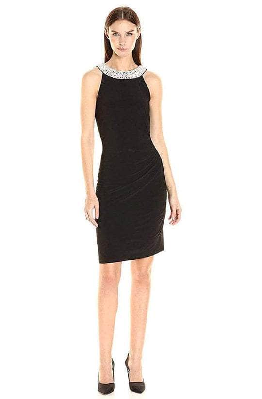 Adrianna Papell - AP1D100522 Sleeveless Halter Neck Short Dress - 1 pc Black In Size 22 Available CCSALE 22 / Black
