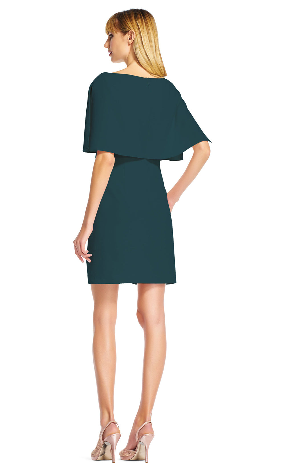 Adrianna Papell - Popover A-Line Fitted Dress AP1D100716SC In Green