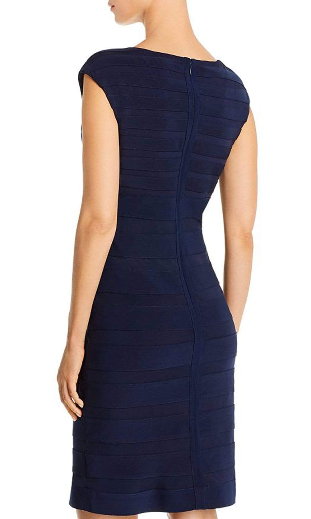 Adrianna Papell - AP1D103655 V Neck Bandage Fitted Dress Semi Formal