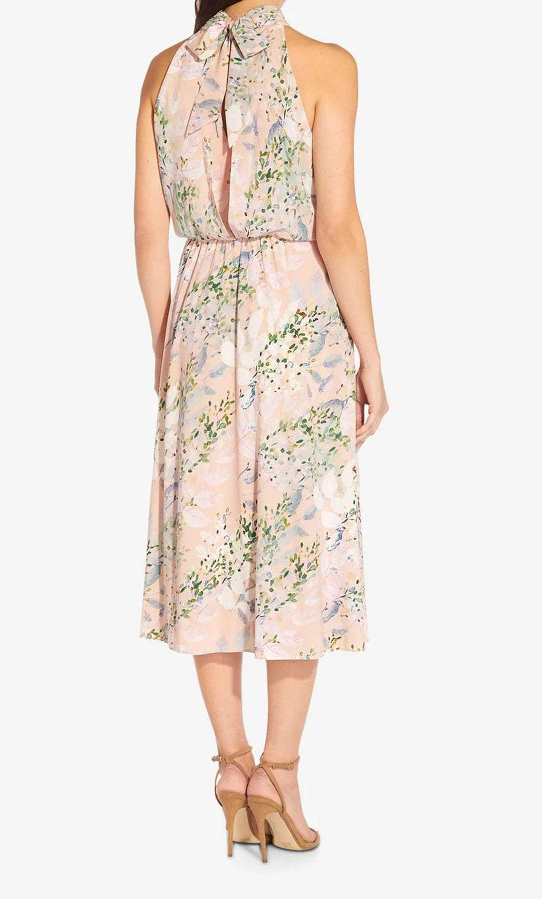 Adrianna Papell AP1D104505 - Floral A-line Tea-Length Dress Holiday Dresses