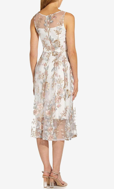 Adrianna Papell AP1D104513 - Floral Embroidered Midi Dress Cocktail Dresses