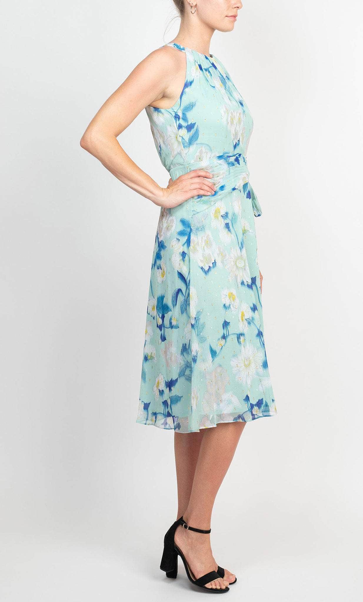 Adrianna Papell AP1D104534 - Halter Neck Floral Midi Dress Special Occasion Dress