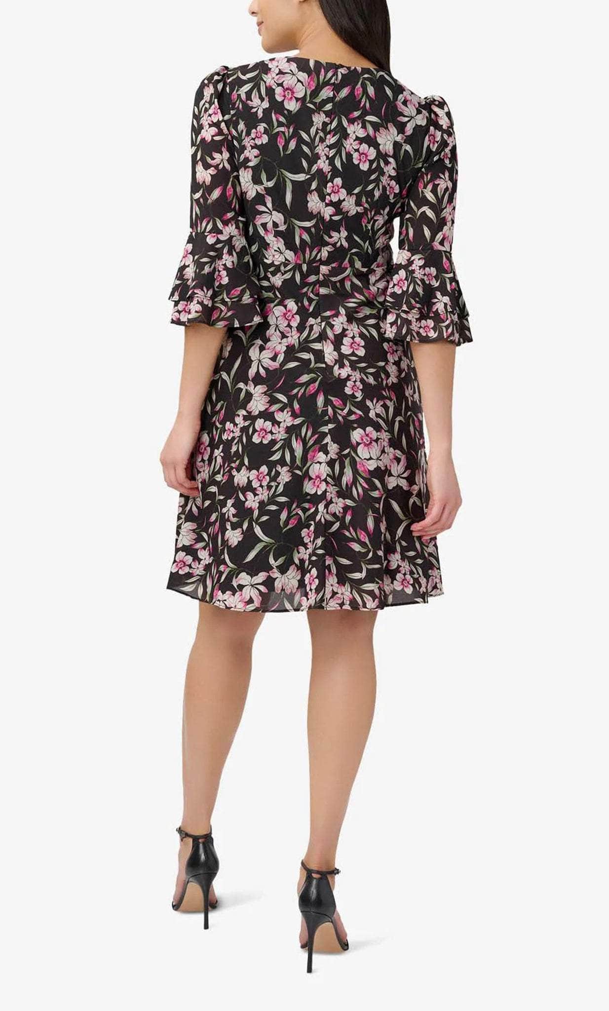 Adrianna Papell AP1D104622 - Bell Sleeve Floral Short Dress Holiday Dresses