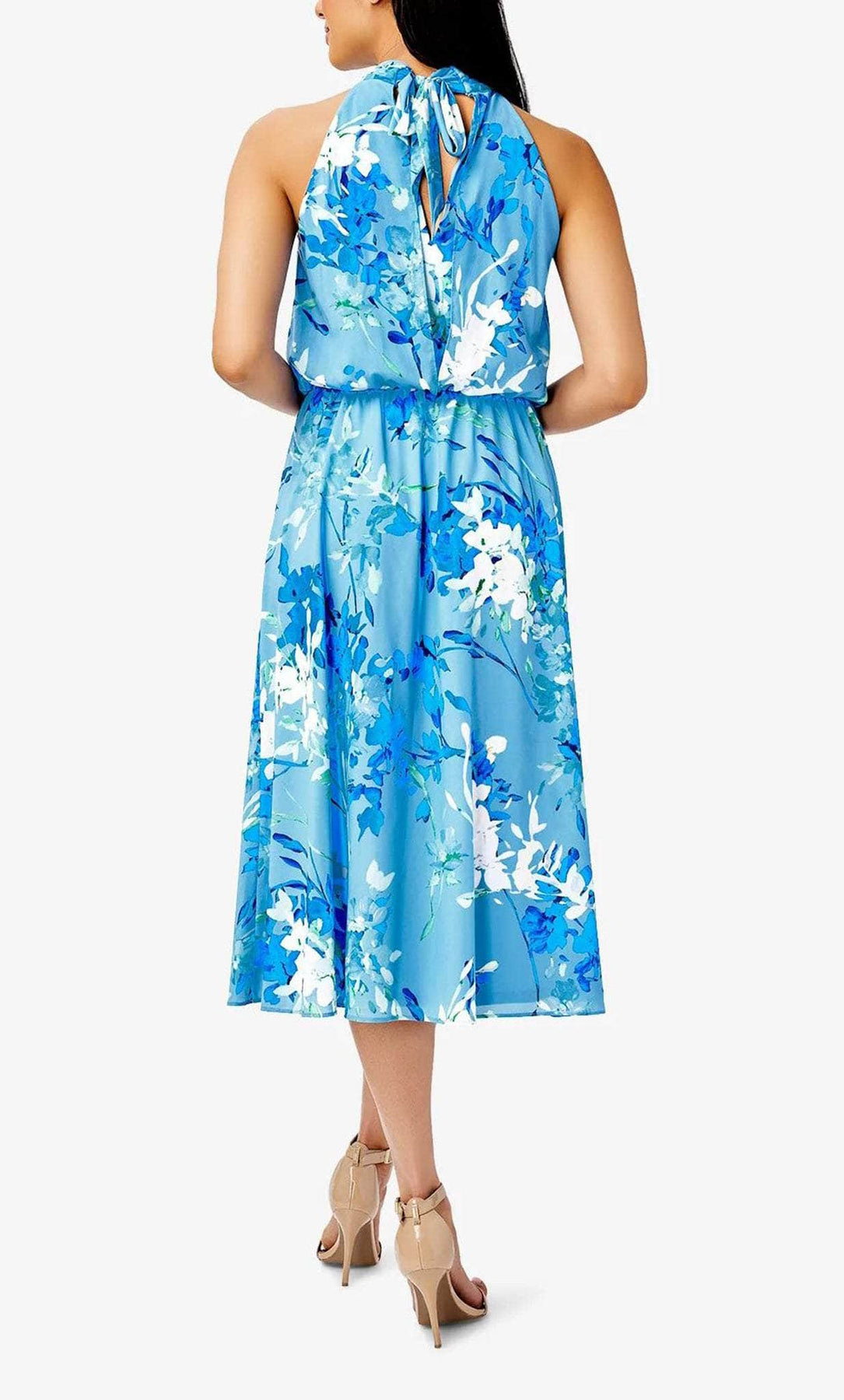 Adrianna Papell AP1D104758 - Tea Length Floral Halter Dress Semi Formal