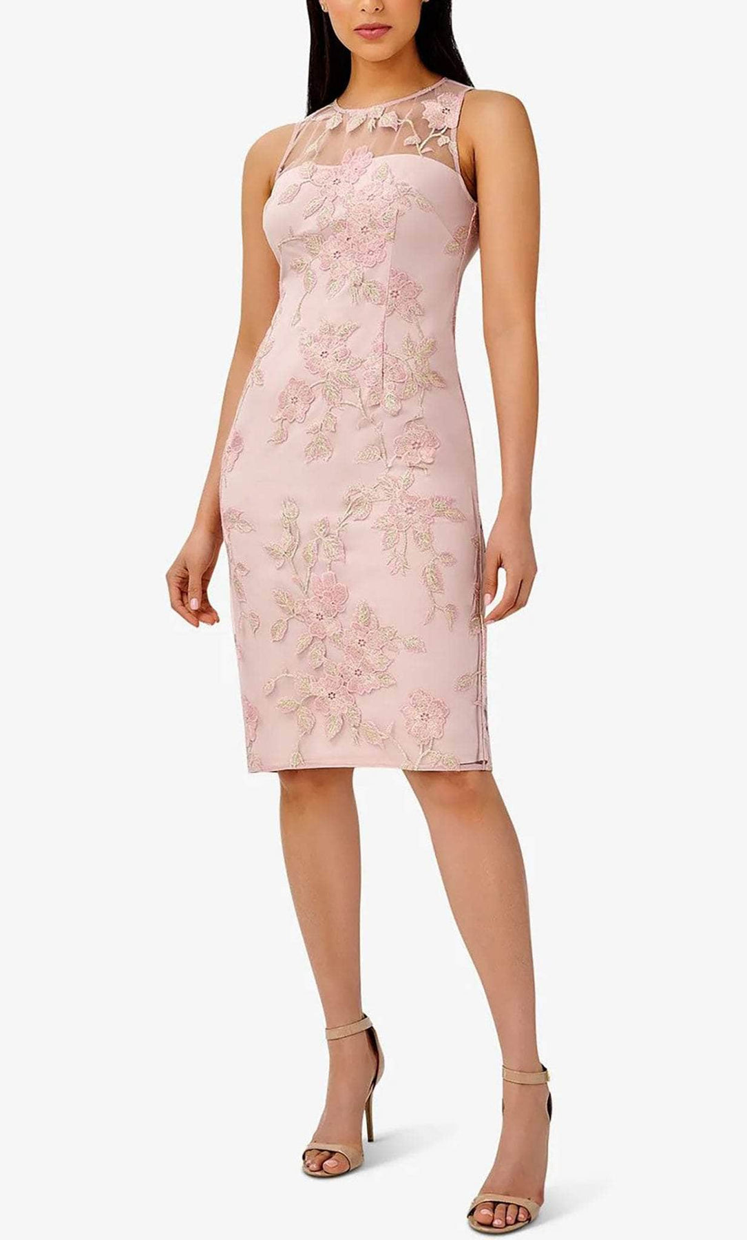 sachin and babi light blue dress Sleeveless Blouson Mermaid Gown with Jasmine Beading in Pink Lace