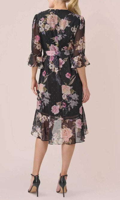 Adrianna Papell AP1D104917 - Floral Tie Waist Chiffon Dress Special Occasion Dress