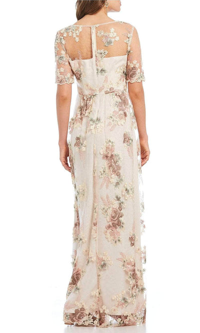 Adrianna Papell AP1E203576 - Illusion Sleeve Floral Evening Gown Special Occasion Dress