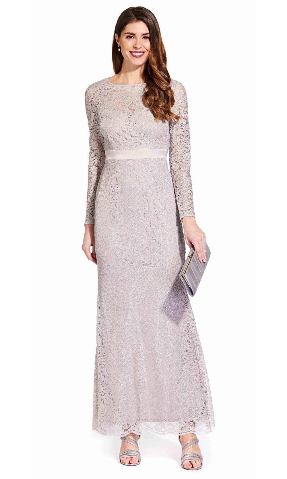 Adrianna Papell - AP1E205128 Lace Long Sleeve Fitted Dress Mother of the Bride Dresses