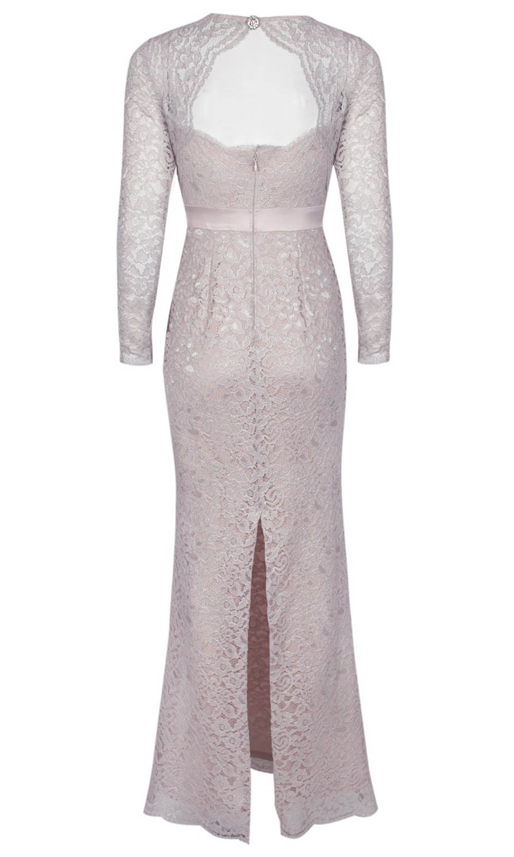 Adrianna Papell Lace Long Sleeve Evening Gown Women's Dress Icy Lilac : 6 Adrianna Papell Lace Long Sleeve Evening Gown Women's Dress Icy Lilac : 6