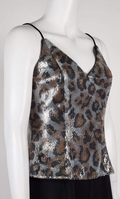 Adrianna Papell - AP1E206282 Sequined Animal Print Top Jumpsuit Evening Dresses