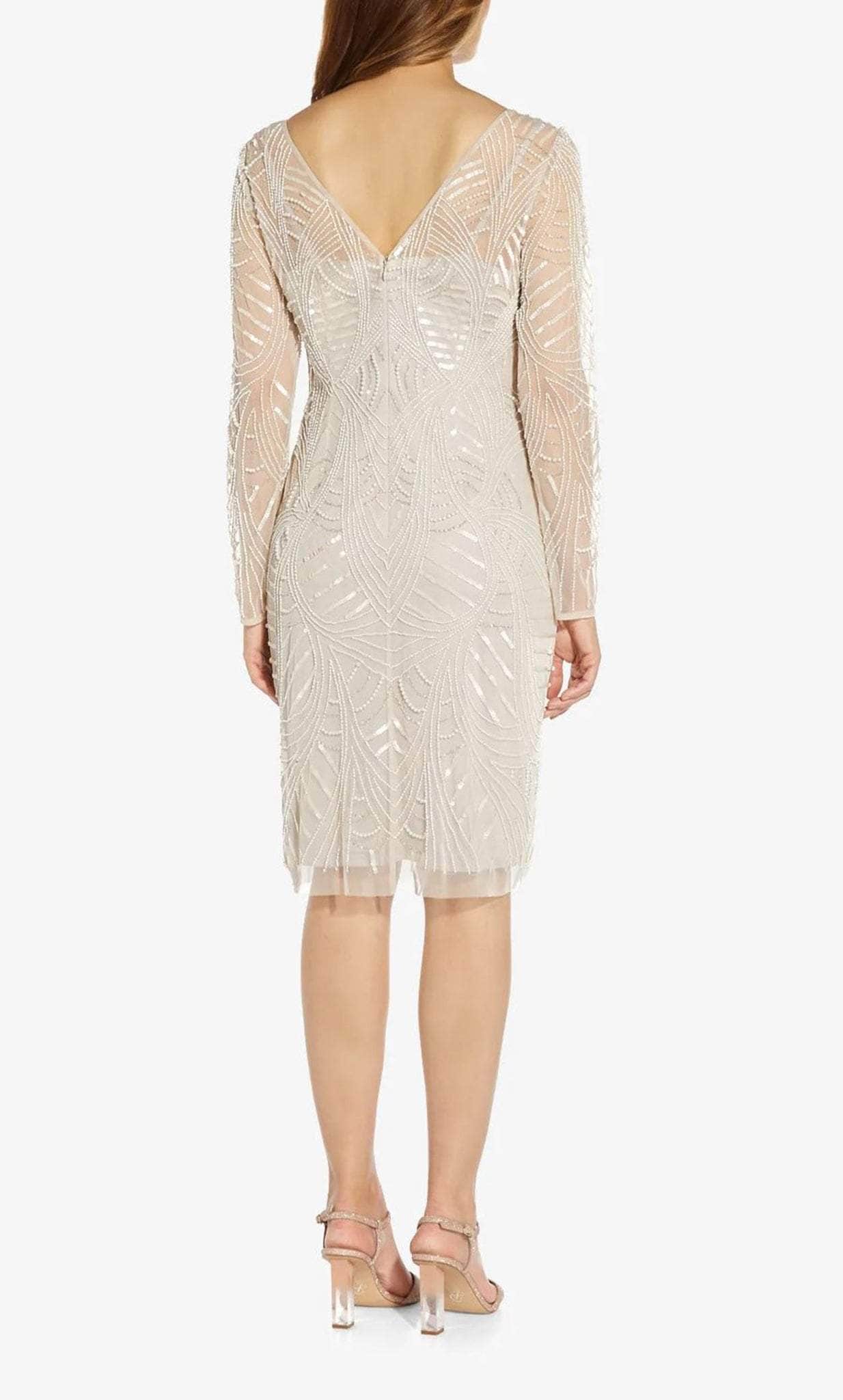 Adrianna Papell AP1E208662 - Long Sleeve Illusion Cocktail Dress Cocktail Dresses