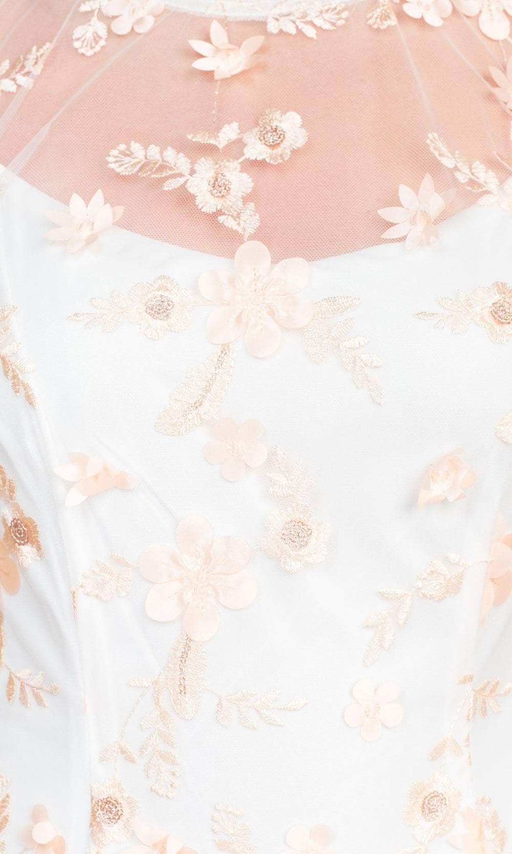 Adrianna Papell Embroidered-Floral Sheath Dress - Ivory/Blush - Size 8 Adrianna Papell Embroidered-Floral Sheath Dress - Ivory/Blush - Size 8