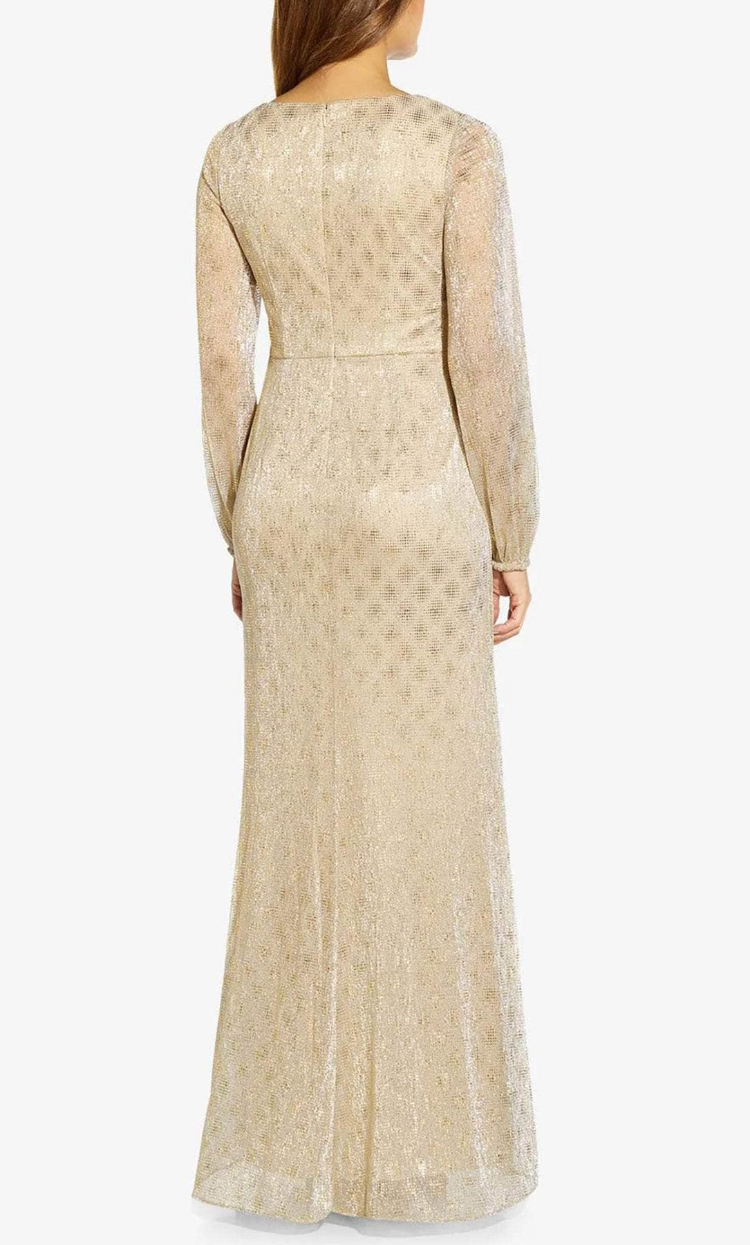 adrianna papell modest dress Adrianna Papell AP1E209111 - Long Metallic Column Dress