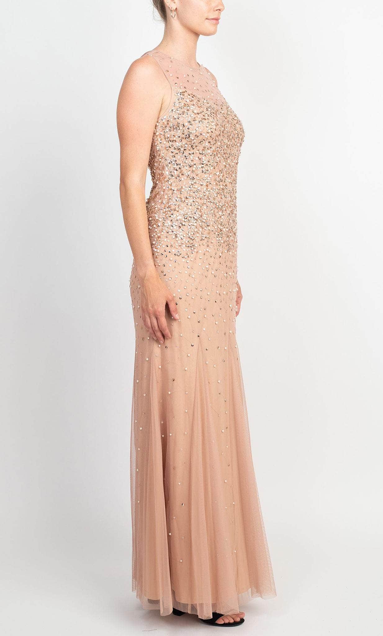 Adrianna Papell AP1E209164 - Illusion Sequined Sleeveless Gown Prom Dresses