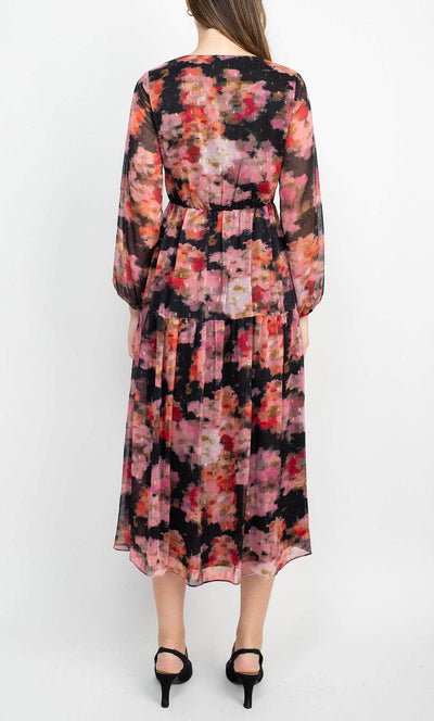 Adrianna Papell AP1E209660 - Tea Length Floral Chiffon Dress Holiday Dresses