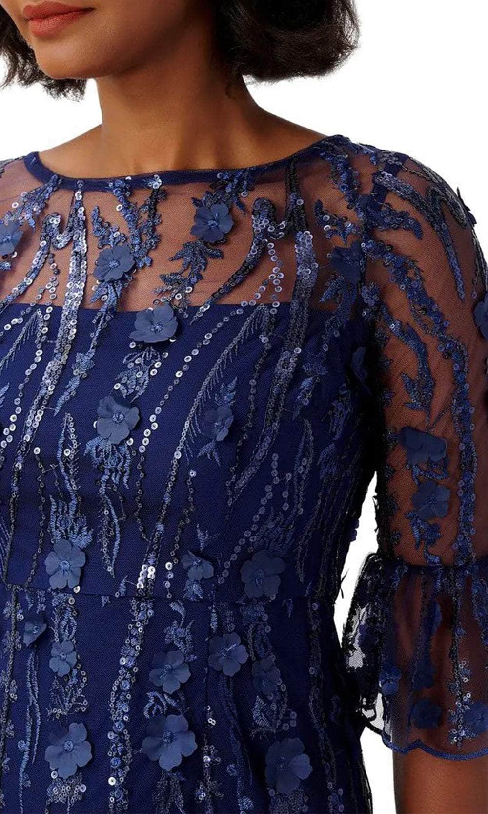Adrianna Papell AP1E209716 - Bateau Embroidered Evening Gown Adrianna Papell AP1E209716 - Bateau Embroidered Evening Gown