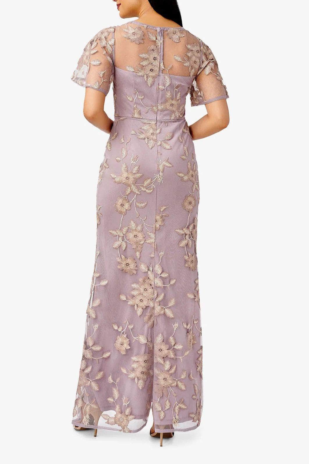 Adrianna Papell AP1E209757 - Illusion Floral Embroidery Long Dress Special Occasion Dress